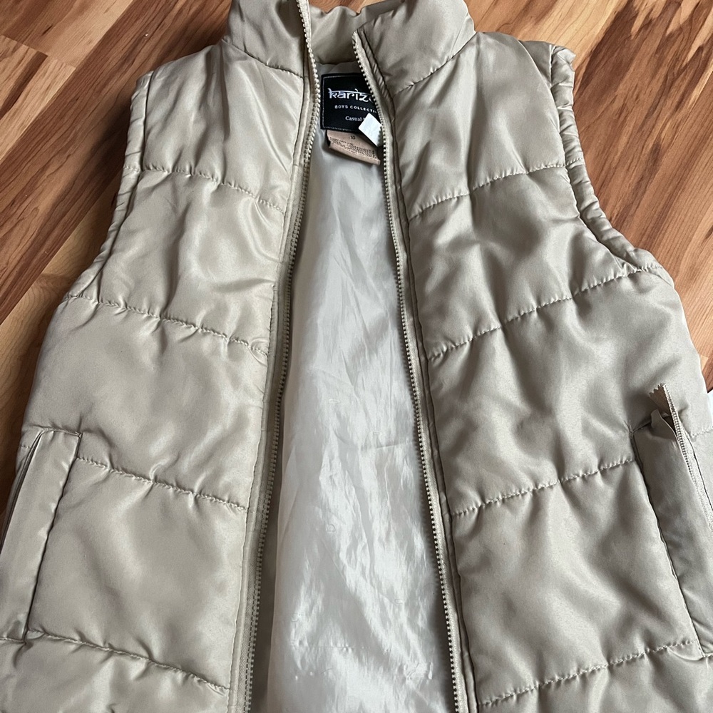 Cream puffer vest boys